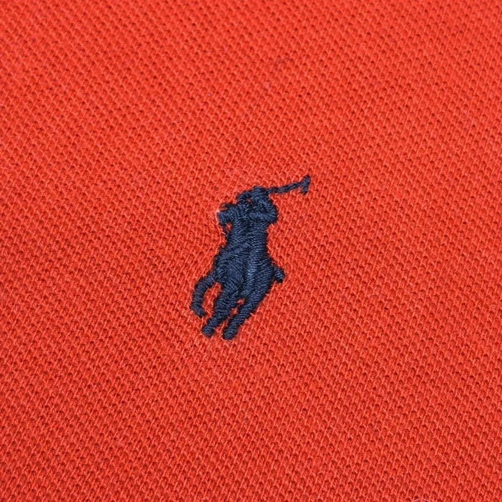 Ralph Lauren men’s polo shirt size M Medium orange 100% cotton vintage Y2K